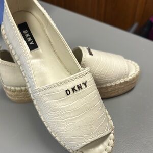 DKNY Cream Espadrille Slip-On Shoes